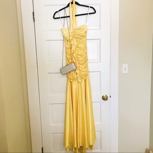 Bee Darlin Yellow Prom Dress Formal Gown Ruched